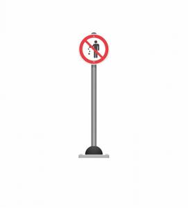 Дорожный знак "Запрещается мусорить"